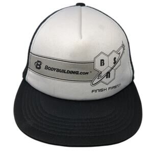 Bodybuilding Trucker Hat Black One Size Mesh Back Finish First BSN Gym Training